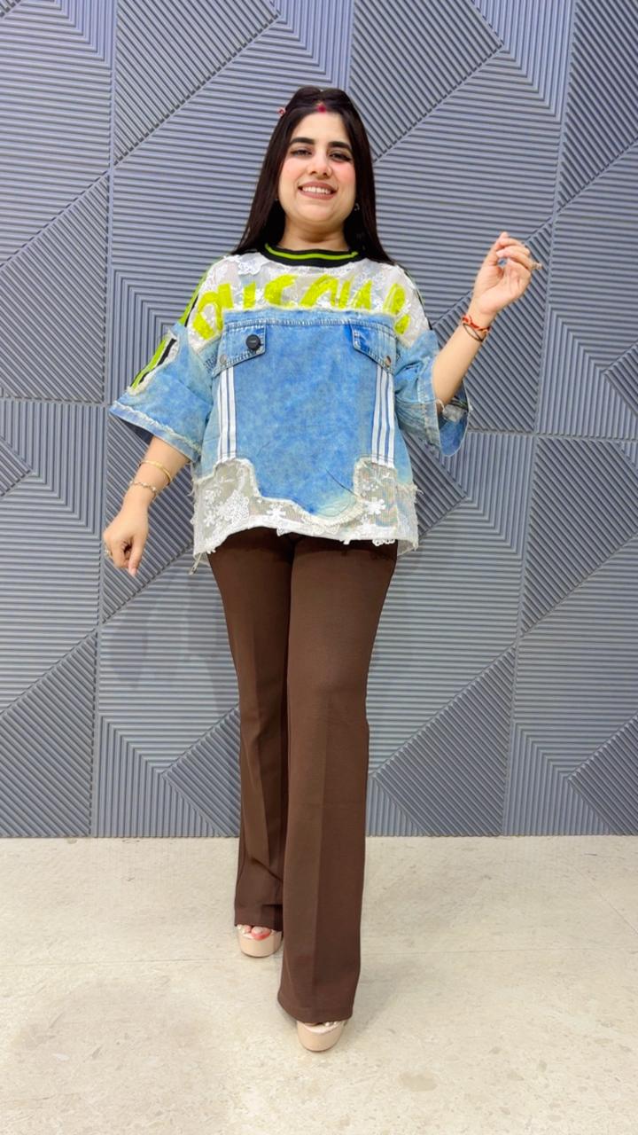 BEAUTIFUL PREMIUM DENIM TOP TOP GGR5141 Girls Glitters