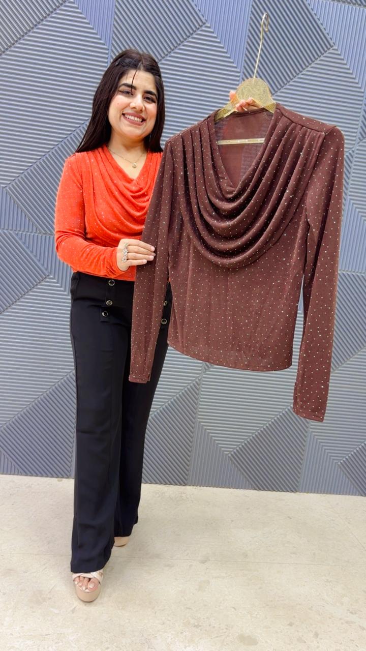BEAUTIFUL CAOUL NECK TOP GGR5134 Girls Glitters