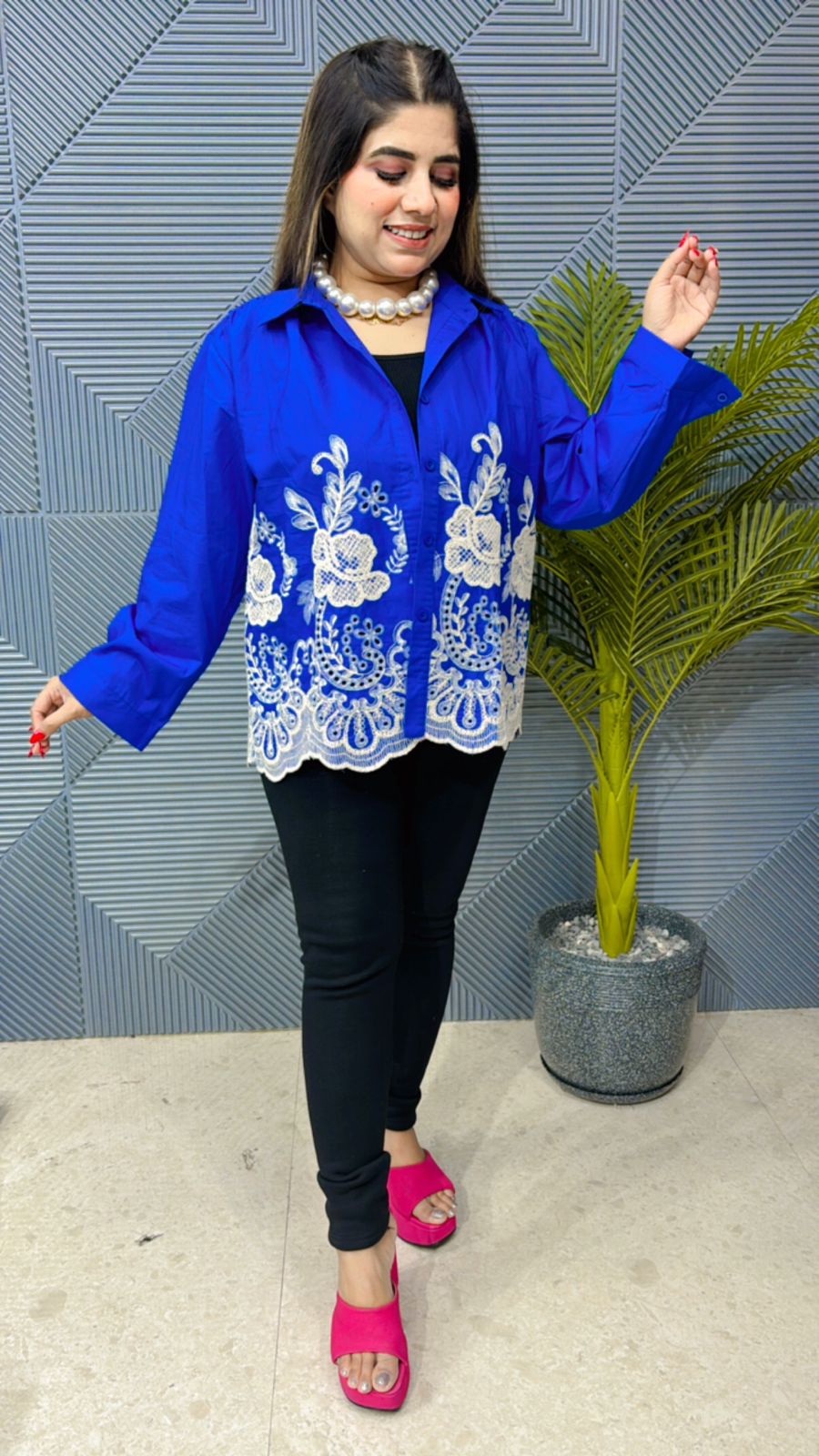Beautiful Cotton Shirt With Embroidery Work GGR1089