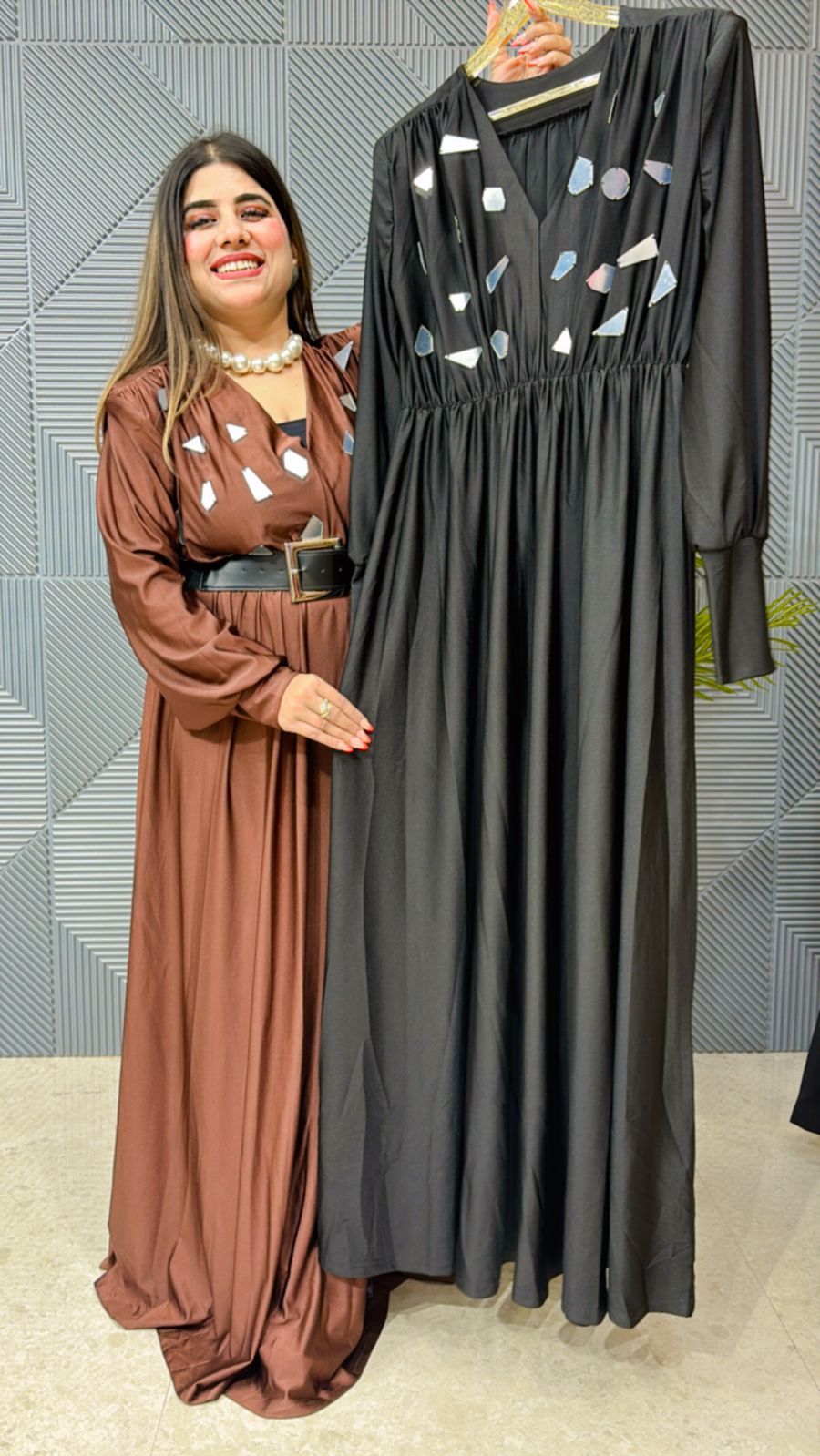 Beautiful One Piece Dress With Belt GGR1143