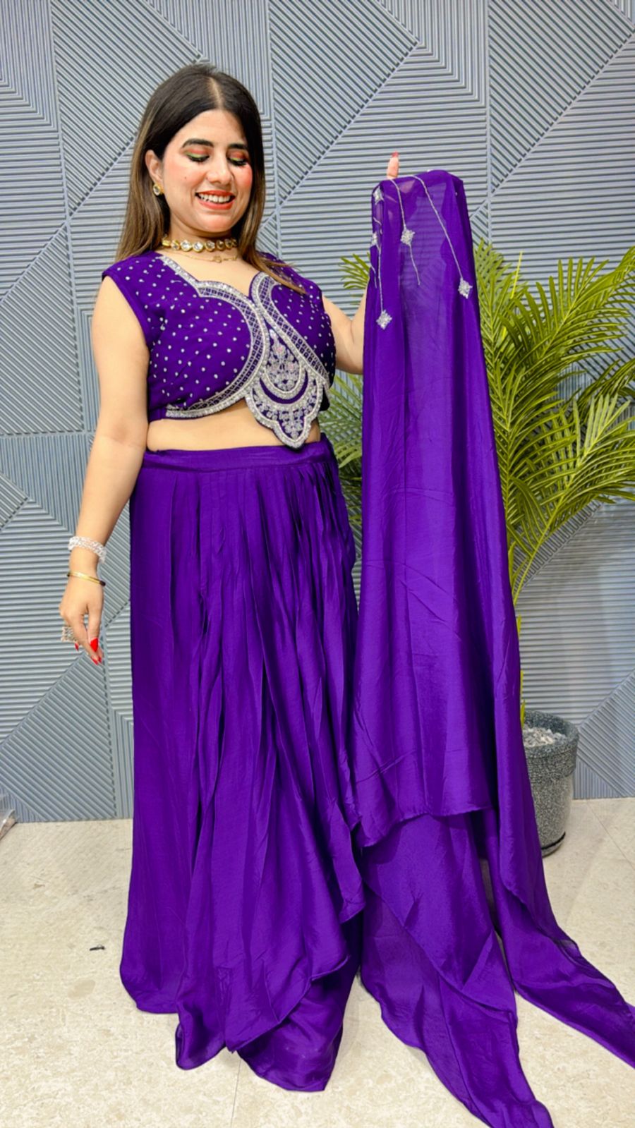 Beautiful Partywear Indowestern Set With Cape GGR1115