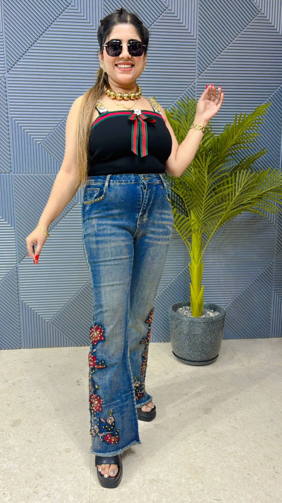 Beautiful Premium Embroidered Jean GGR1093