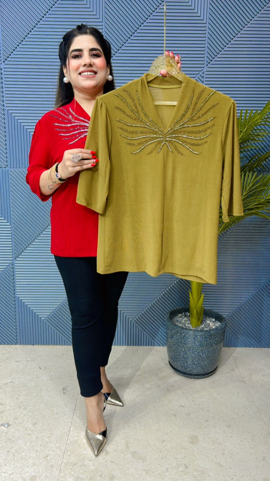 Beautiful Summer Top With Sequin Work GGR1086