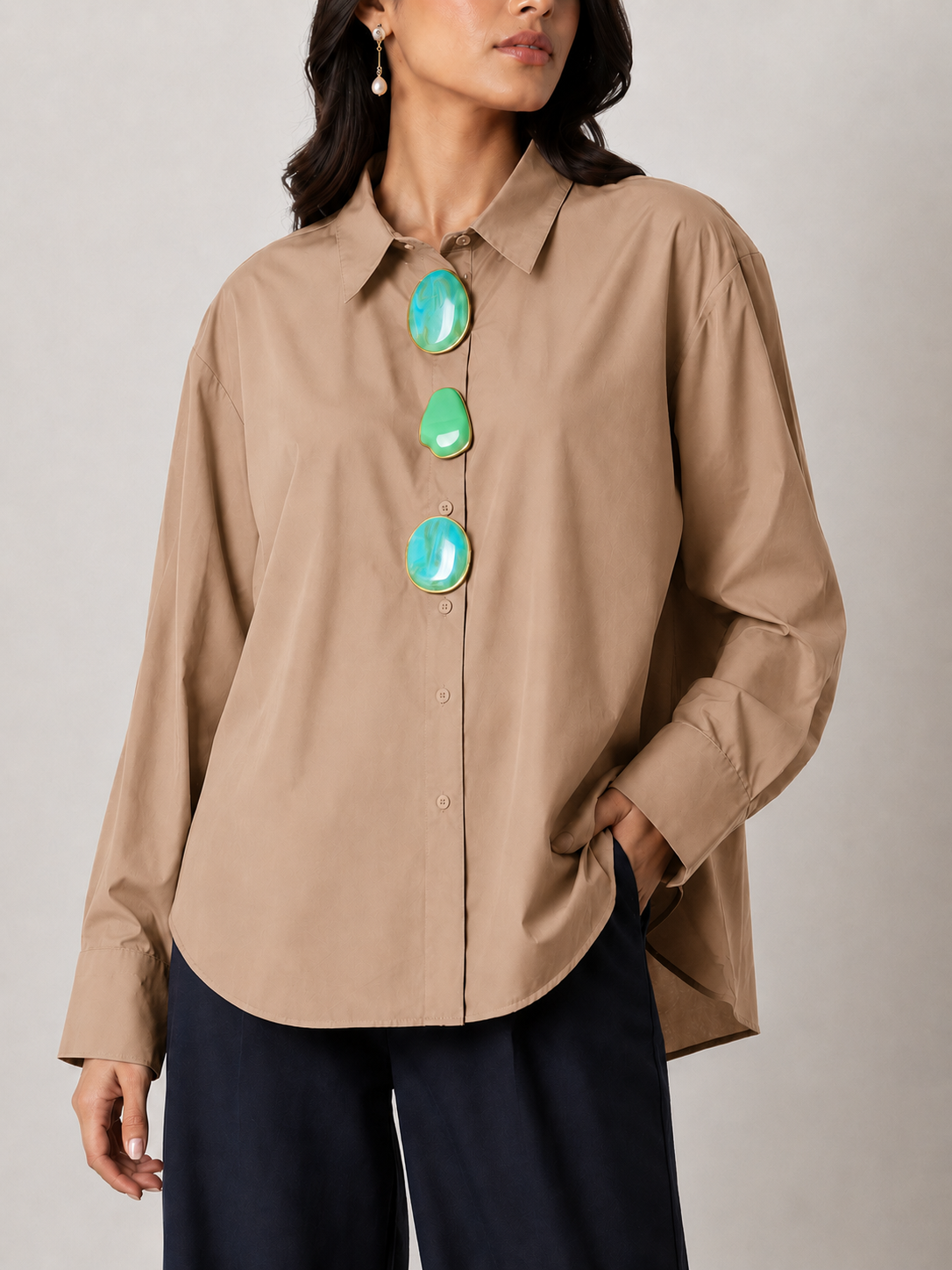 BEAUTIFUL DESIGNER COTTON SHIRT GGR5535 Girls Glitters