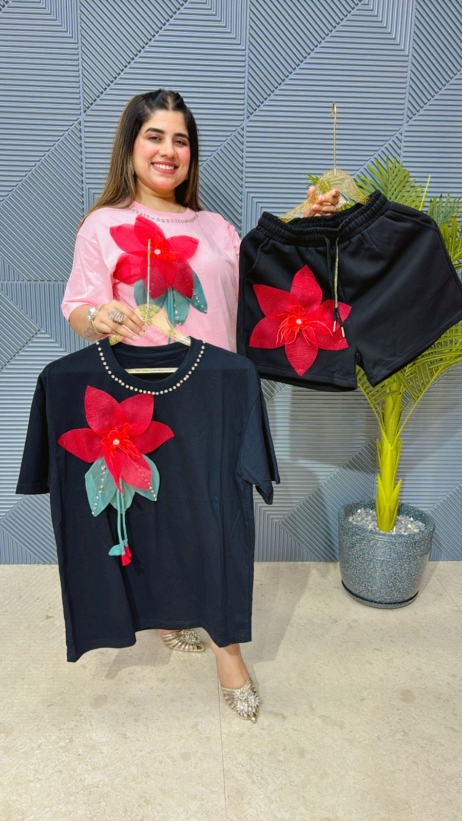 Cute 3D Flower Co-ord Set GGR1234
