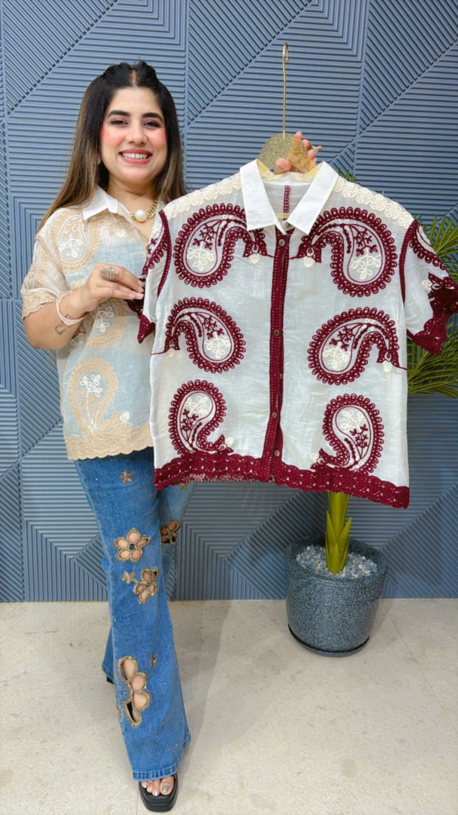 Cute Cotton Embroidery Shirt GGR1298