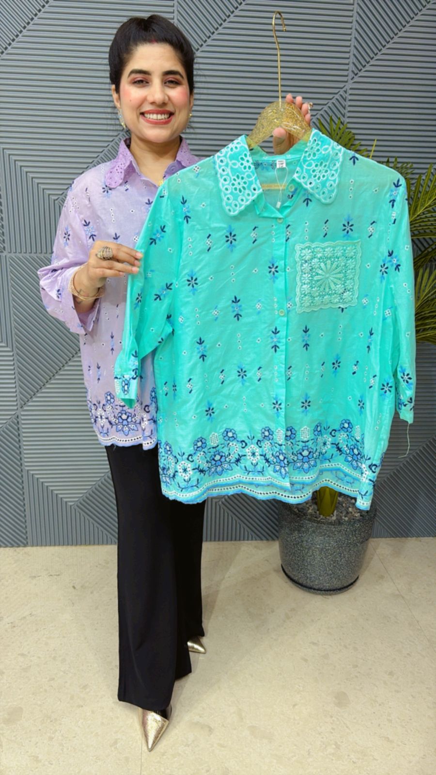 Cute Cotton Shirt With Embroidery GGR1282