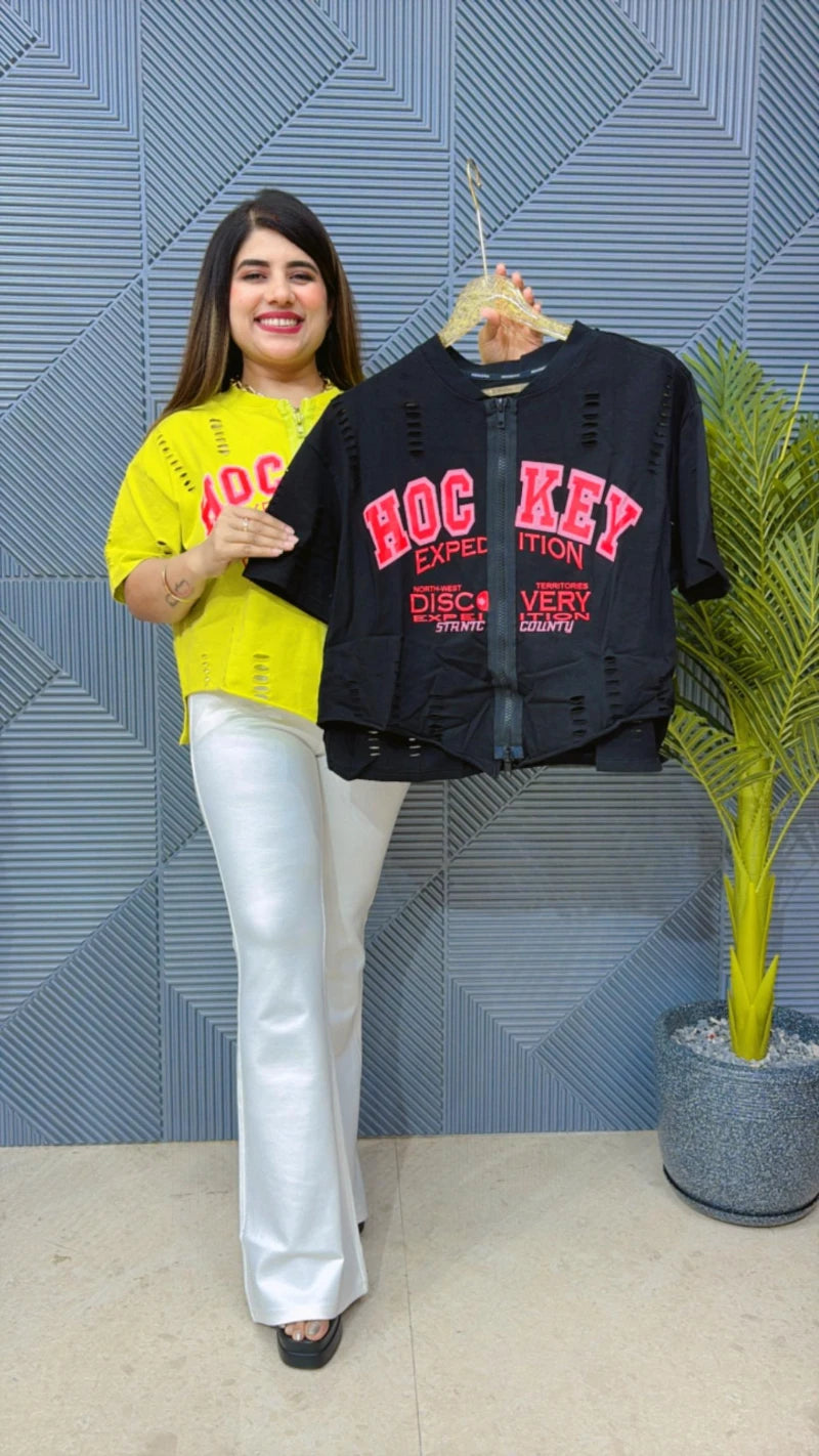 BEAUTIFUL ZIPPER T-SHIRT GGR1539