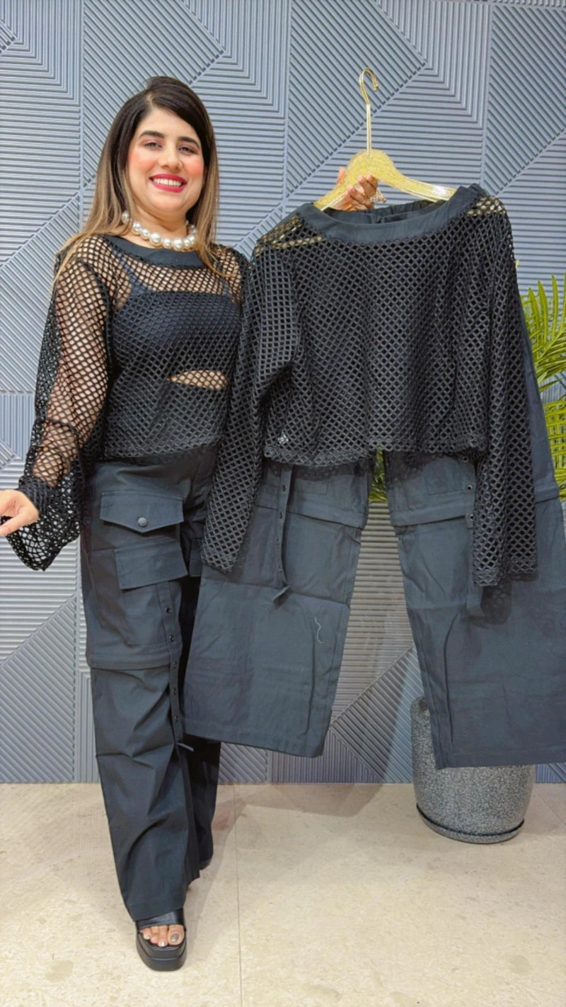 NET CORDSET WITH CARGO PANTS GGR1579