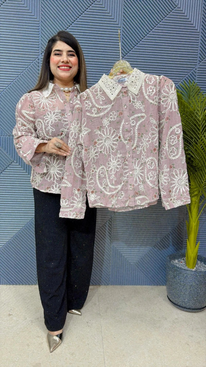 EMBIORDED WORK SHIRT FOR SUMMER GGR1601