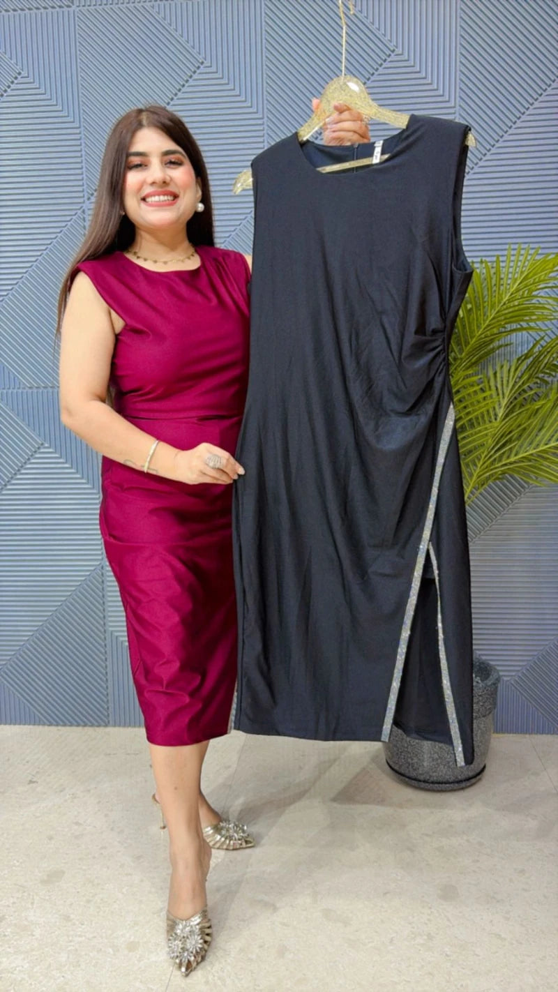 PREMIUM HALF SLEEVS PARTY WEAR DRESS GGR1688