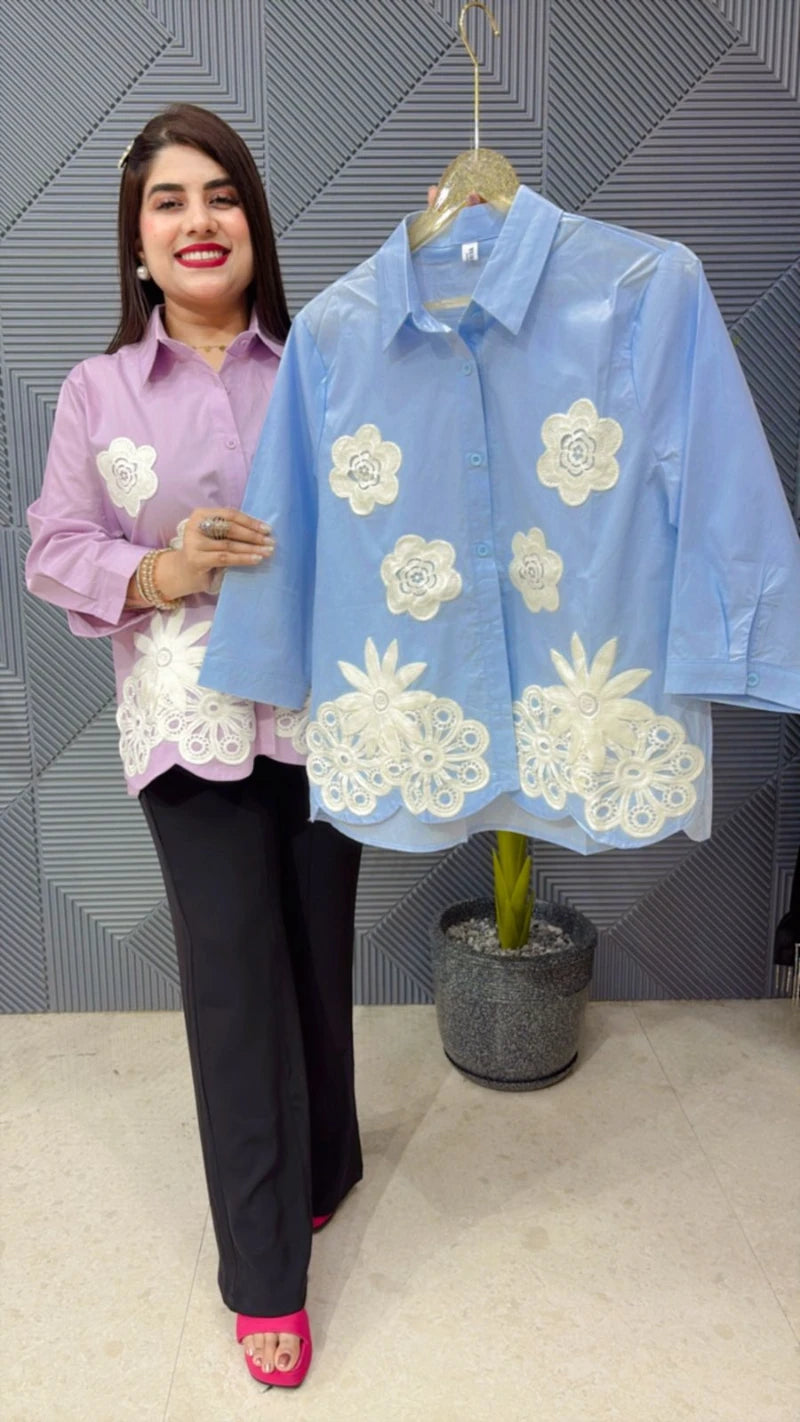 COTTON SHIRT WITH EMBROIDERY WORK GGR1752