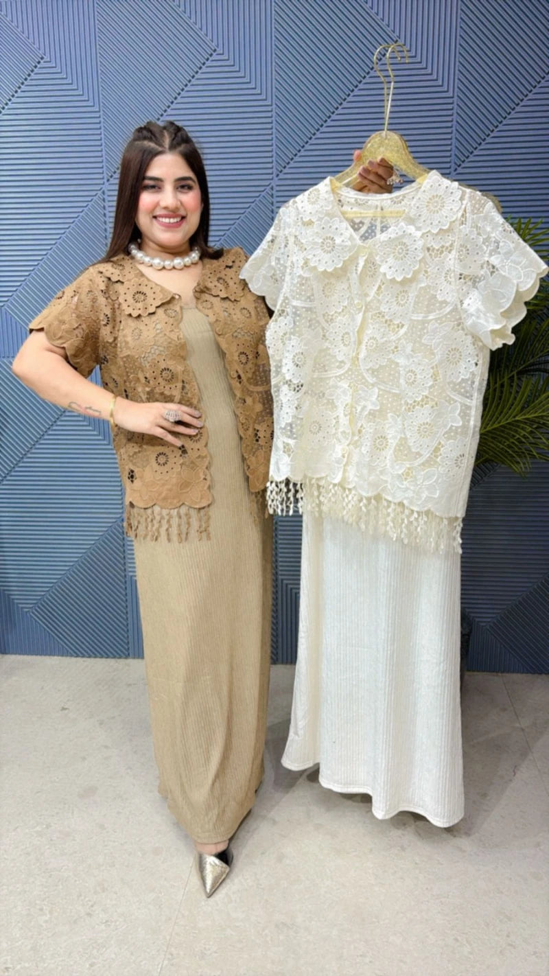 2 PIECE DRESS WITH BEAUTIFUL SHRUG GGR1898