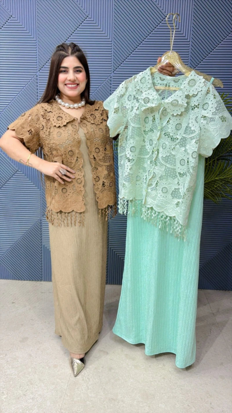 2 PIECE DRESS WITH BEAUTIFUL SHRUG GGR1898