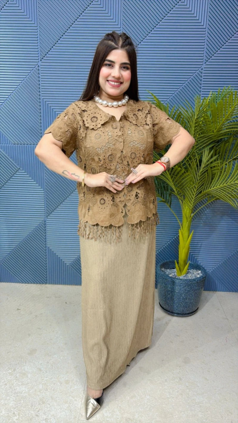 2 PIECE DRESS WITH BEAUTIFUL SHRUG GGR1898