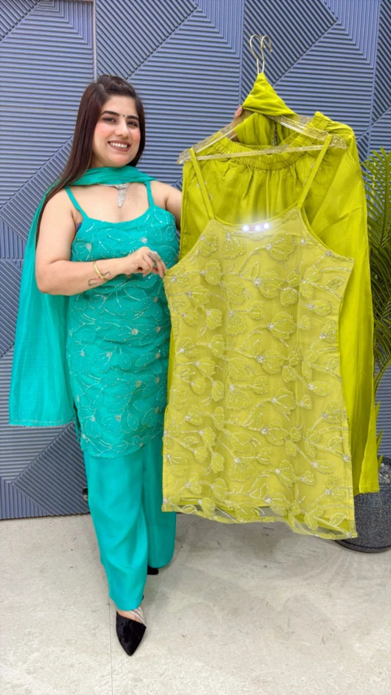 PREMIUM 3 PCS PLAZO SUIT GGR2030