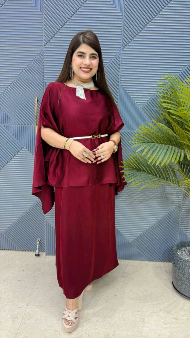 PREMIUM DRESS WITH SHRUG AND BELT GGR3009