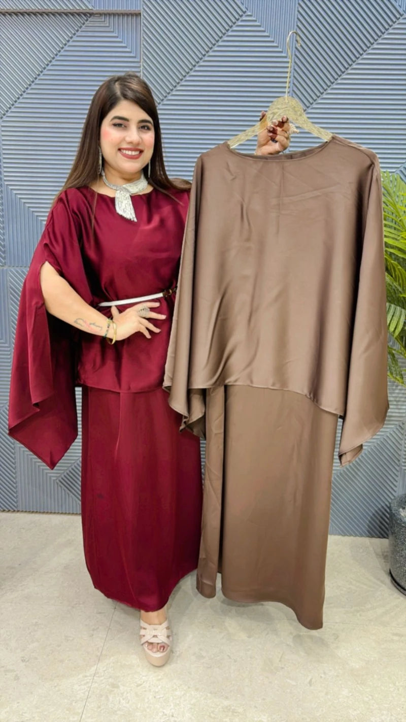 PREMIUM DRESS WITH SHRUG AND BELT GGR3009