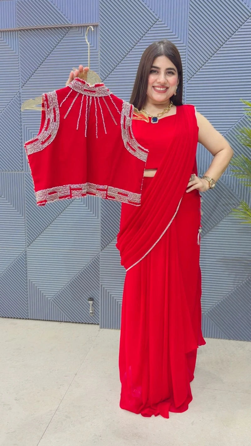 PREMIUM 3 PCS SAREE SET GGR3256