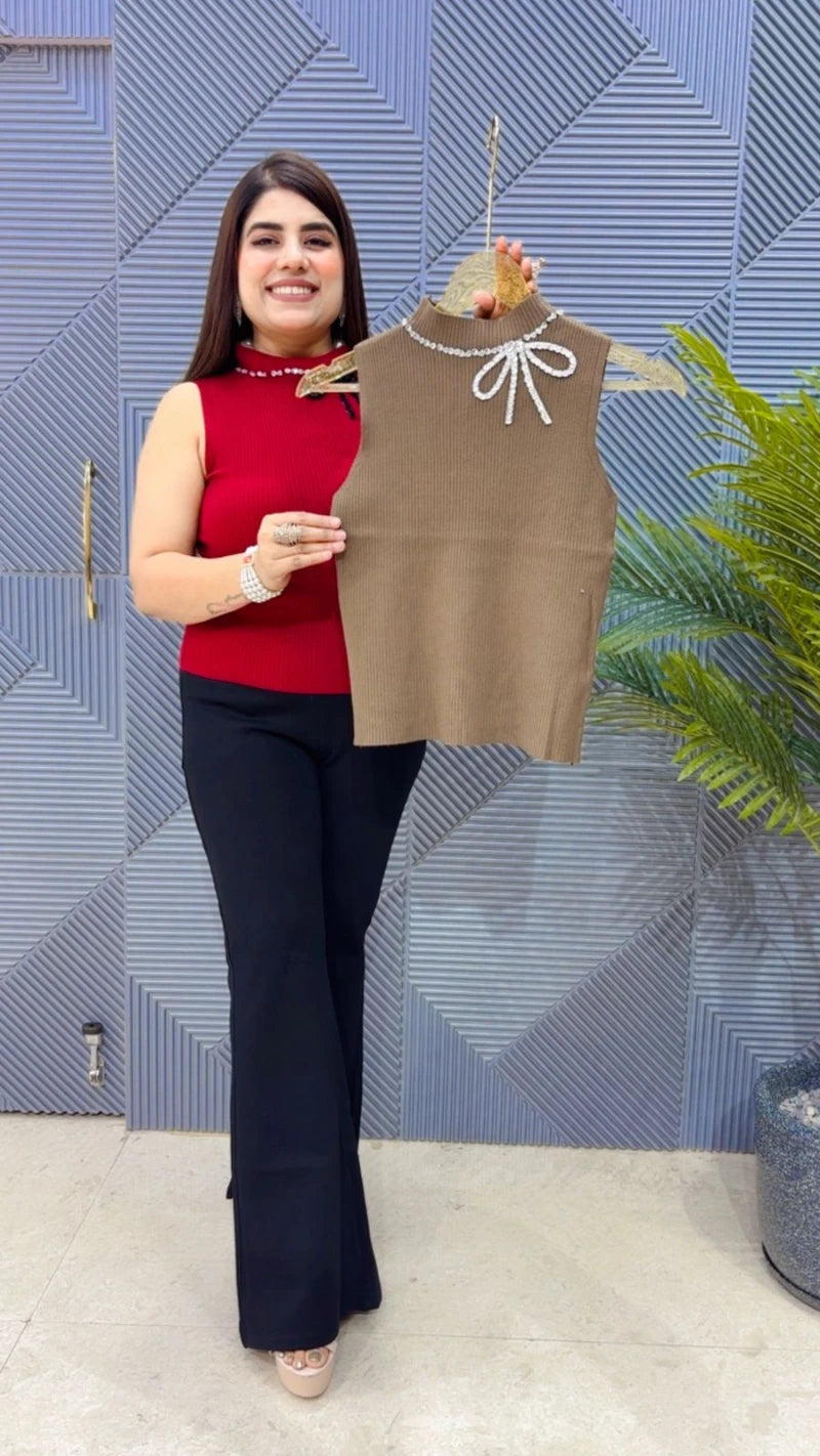 PREMIUM WINTER WEAR CUT SLEEVS TOP GGR3328