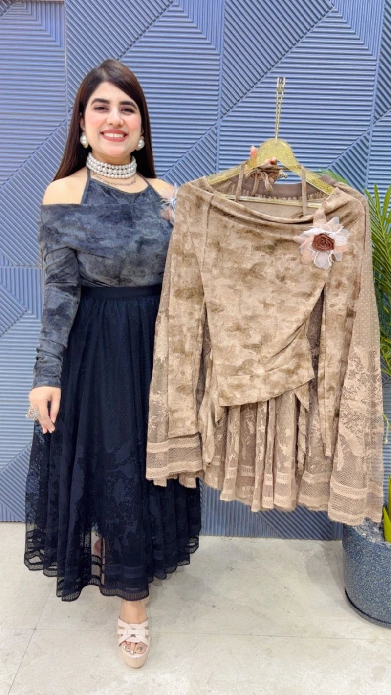 PTREMIUM SKIRT TOP SET GGR3419