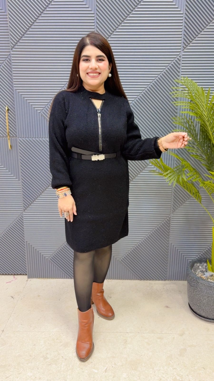 PREMIUM DRESS WITH BELT GGR3685