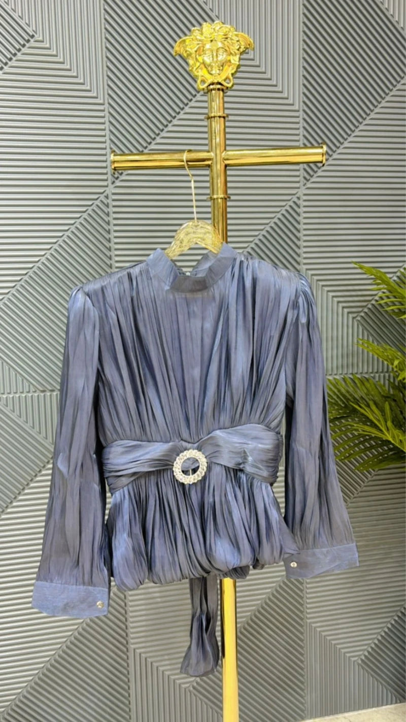 Imported Stretchable Partywear Top With Front Stud GGR662