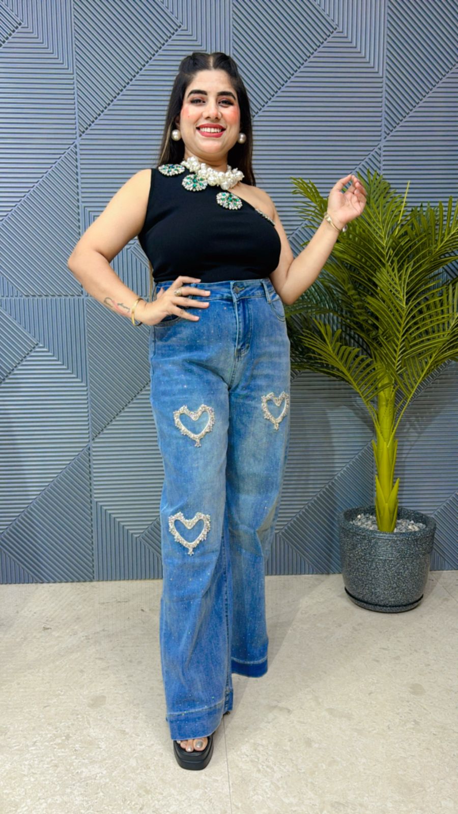 Jeans With Heart Studied Work GGR1223