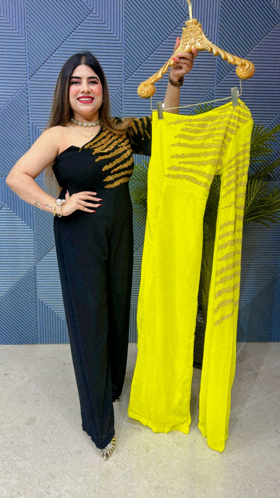 One Shoulder Jumpsuit With Front Suroskie Work GGR1173