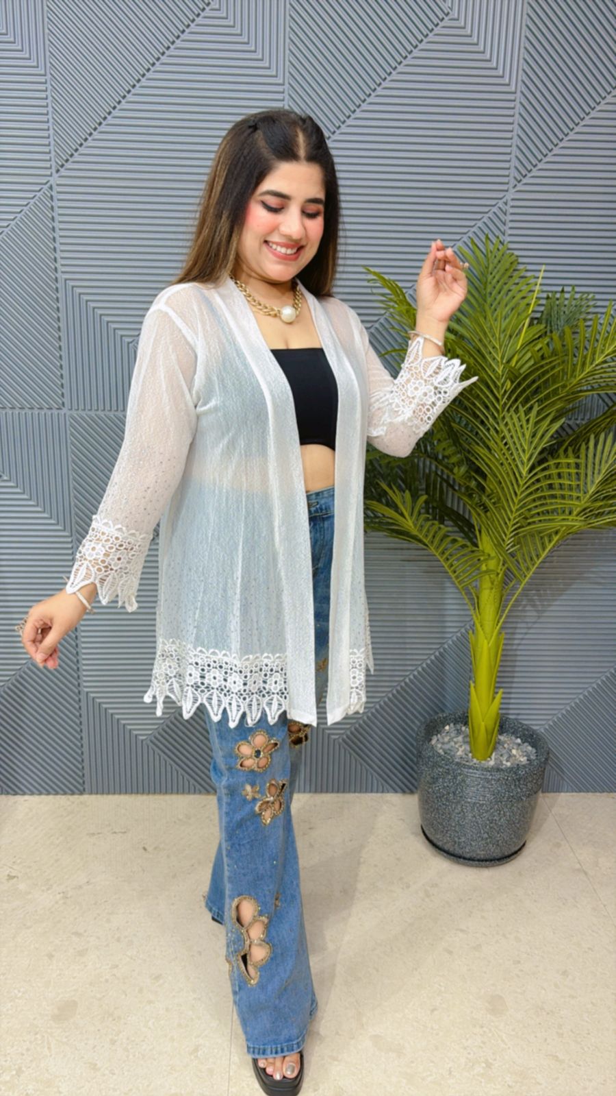 Power Net Lace Shrug GGR1289