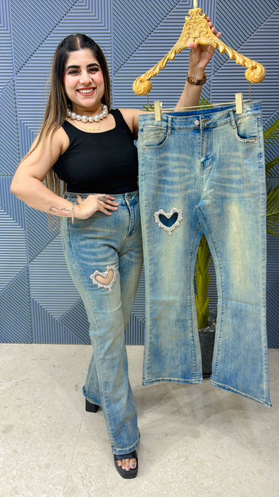 Premium Beautiful Heart Jean GGR1009