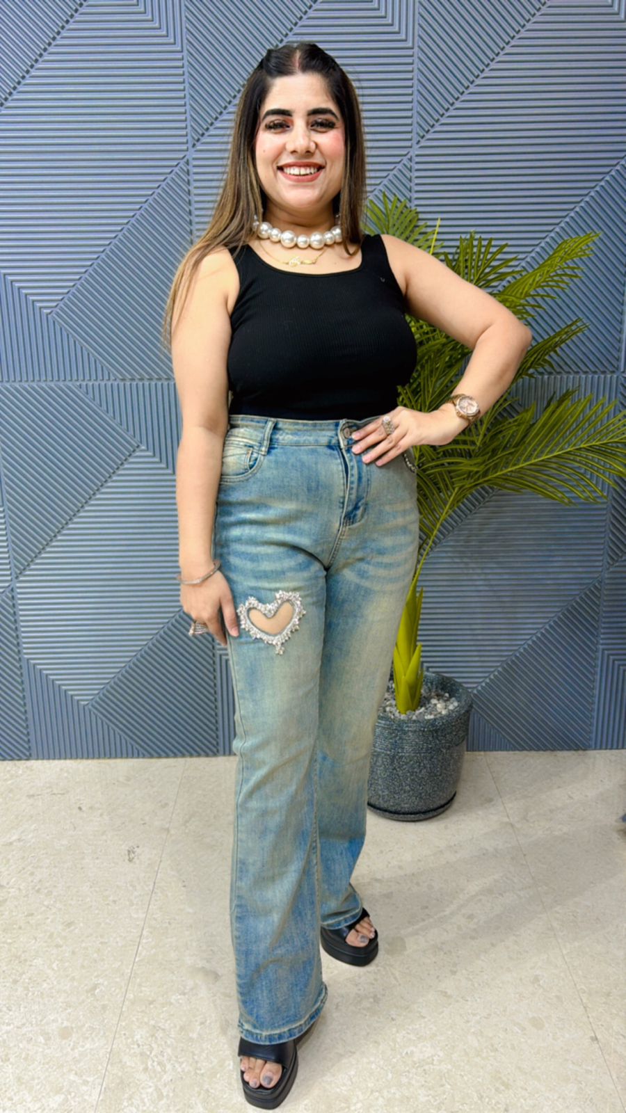 Premium Beautiful Heart Jean GGR1009