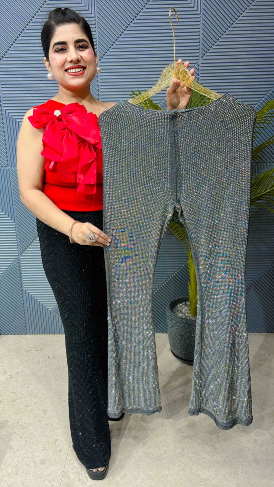 Premium Lycra Bottom With Fully Swarovski Work GGR1019