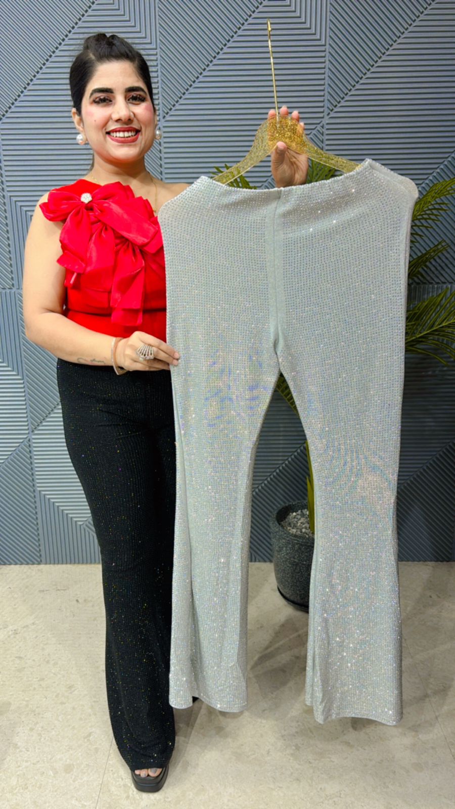 Premium Lycra Bottom With Fully Swarovski Work GGR1019