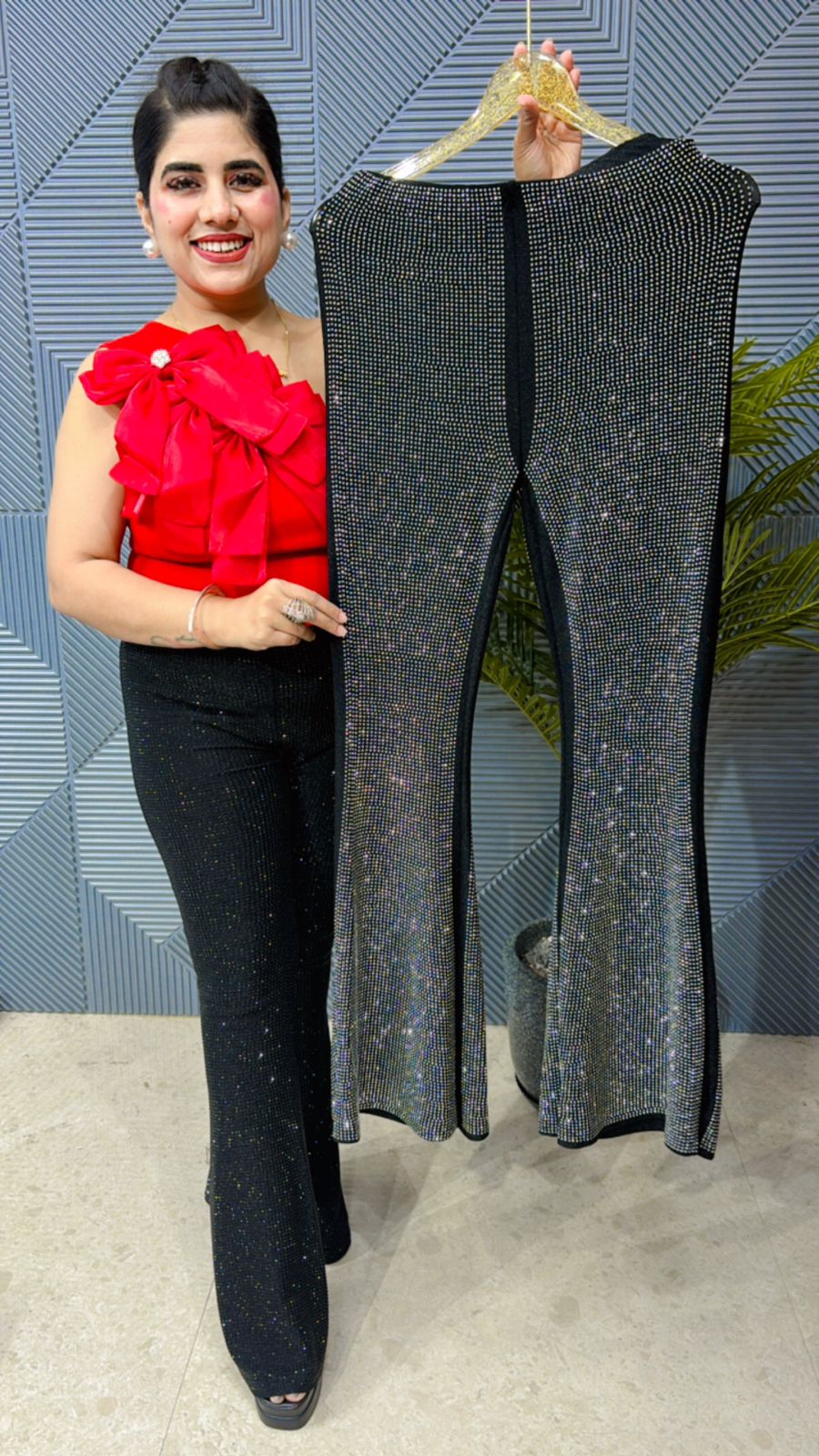 Premium Lycra Bottom With Fully Swarovski Work GGR1019