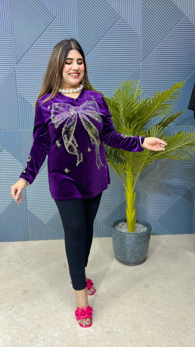 Premium Imported Fabric Velvet Top GGR781