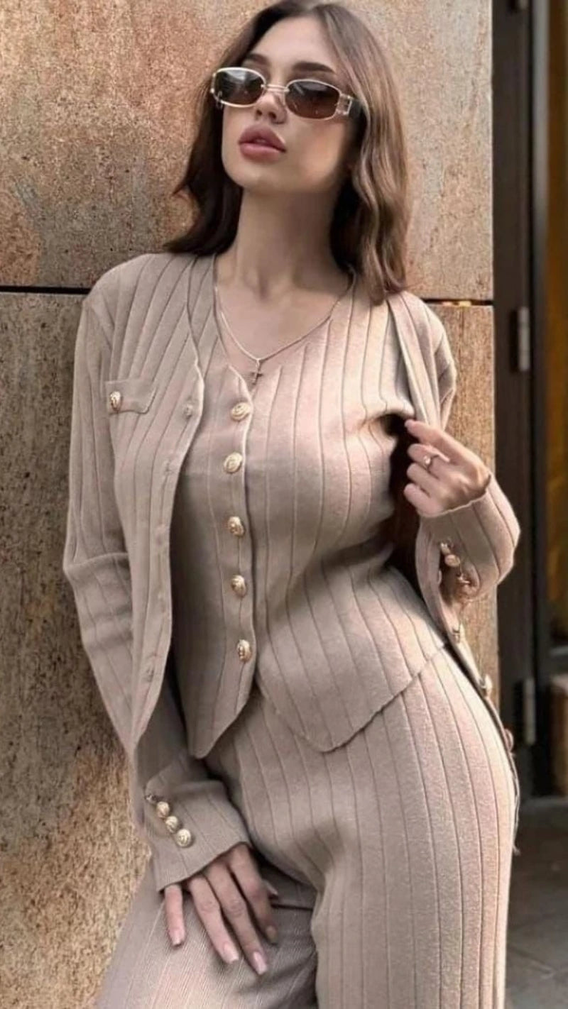 Premium Imported Knitted Fabric Cord Set GGR682