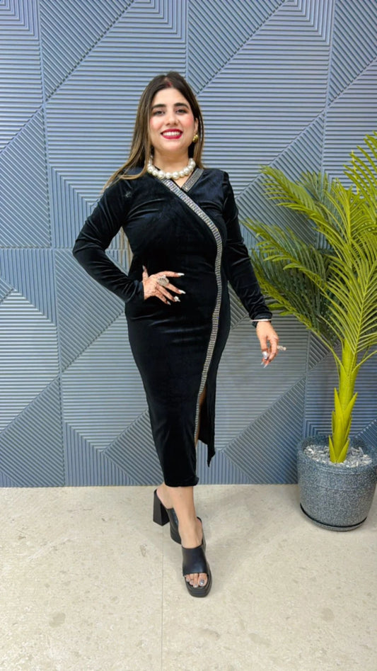 Premium Imported Velvet Choker Dress GGR695