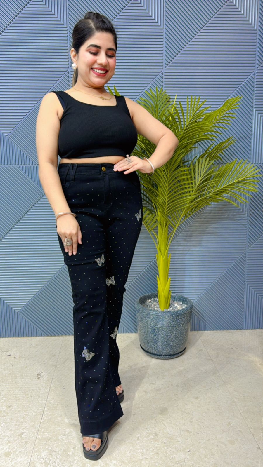 Premium Lycra Stretchable Butterfly Jean GGR1014