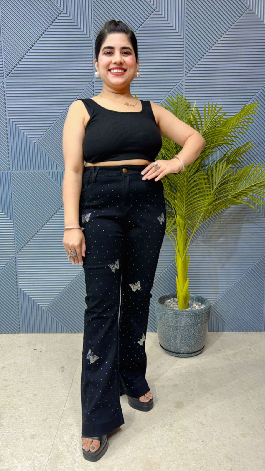 Premium Lycra Stretchable Butterfly Jean GGR1014