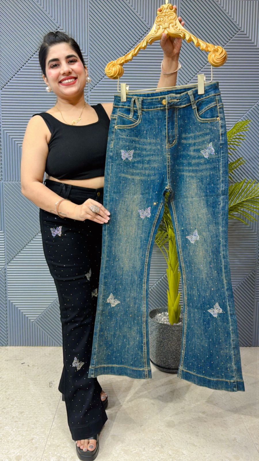 Premium Lycra Stretchable Butterfly Jean GGR1014
