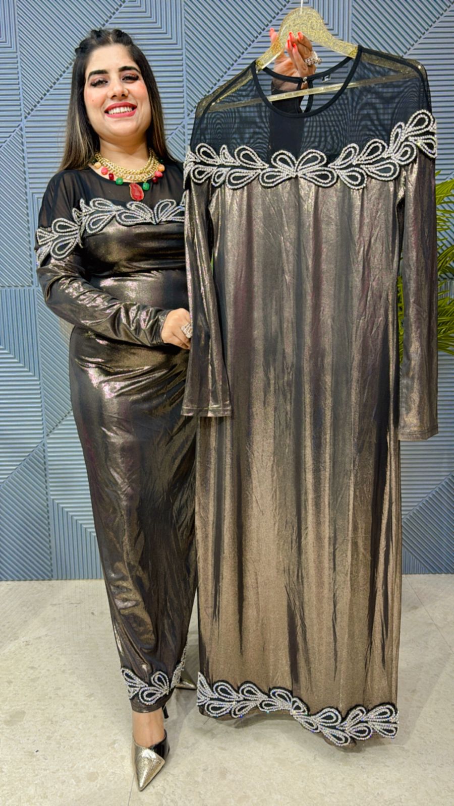 Premium Partywear Metallic Dress GGR1135