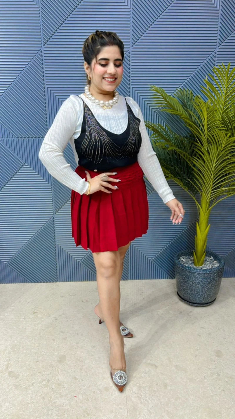 Premium Plated Skirt Wool Fabric GGR647