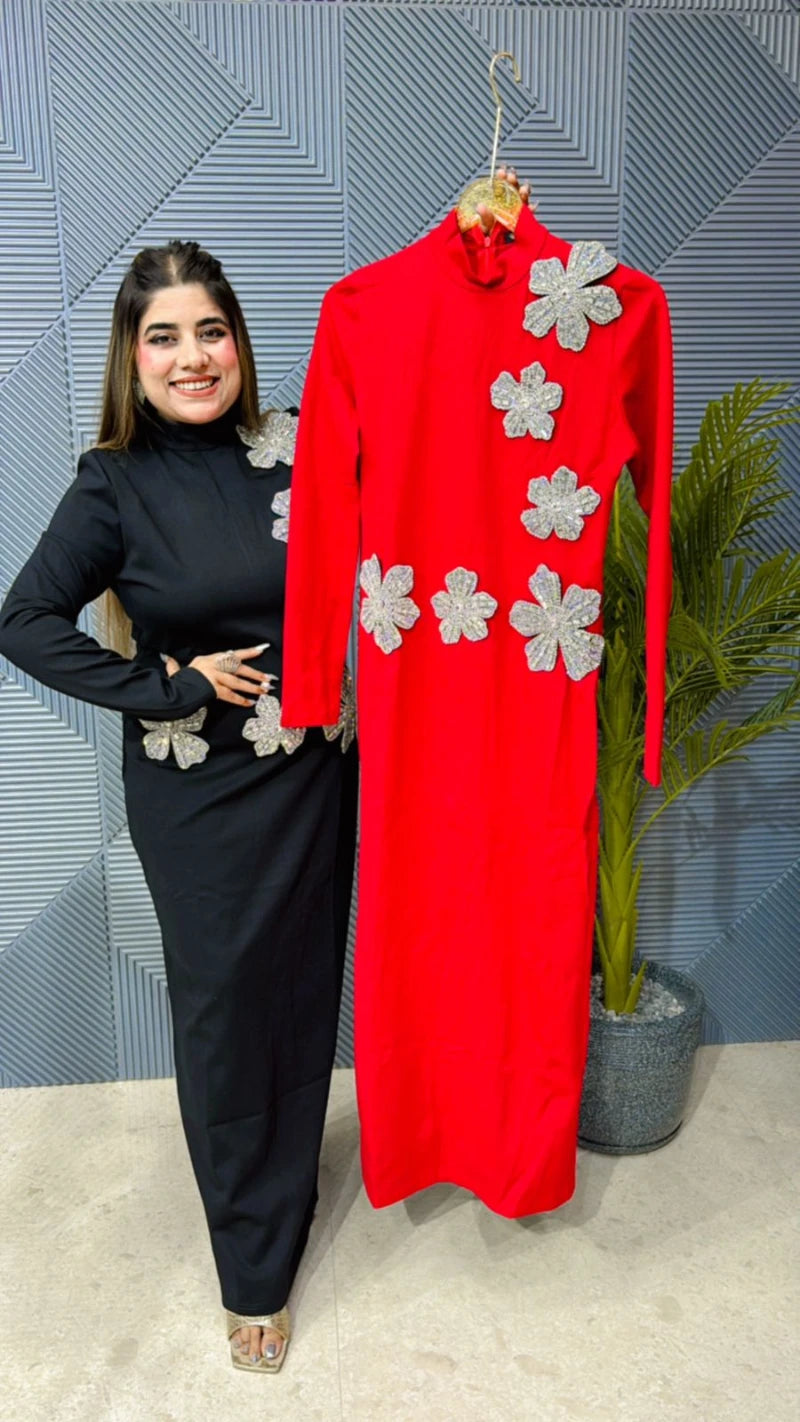 Premium Quality Dress With Swarovski Work GGR733