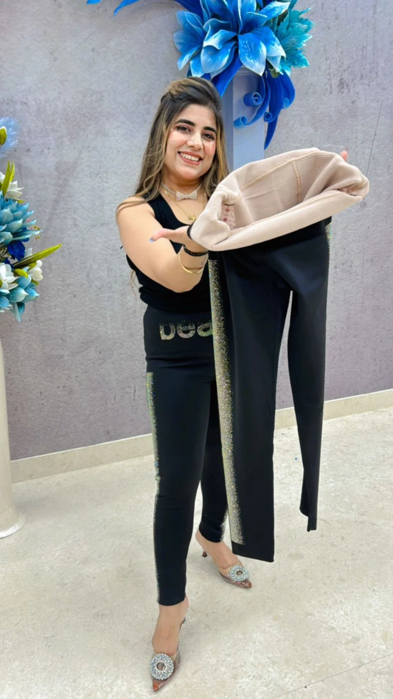 Premium Quality Fleece Bottom with Beautiful Swarovski Work GGR678