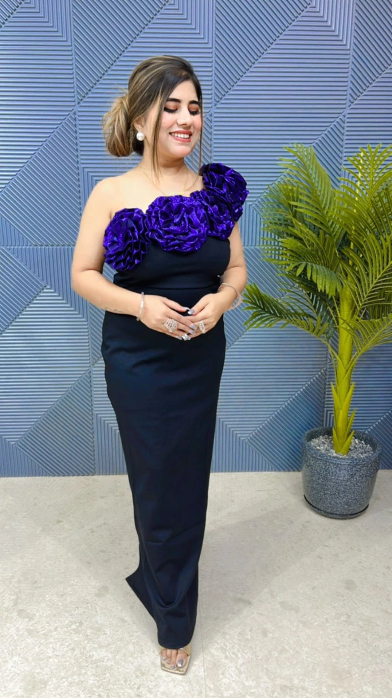 Premium Quality Partywear Flower Dress GGR741
