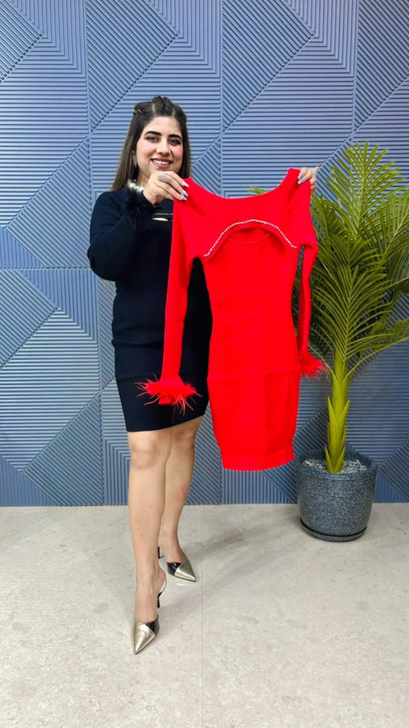 Premium Quality Stretchable Knitted Dress GGR670