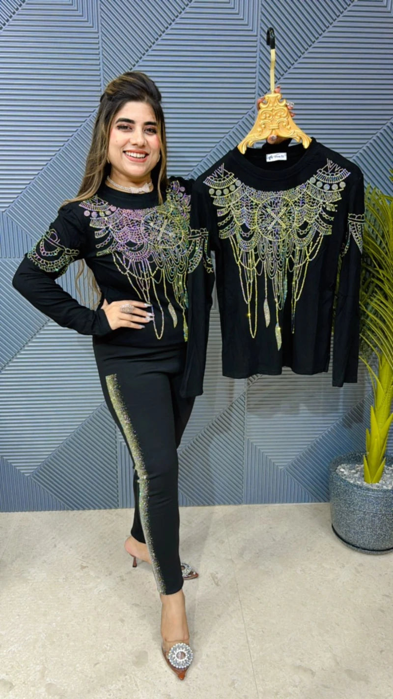 Premium Quality Top With Swarovski Work on Front & Back GGR679