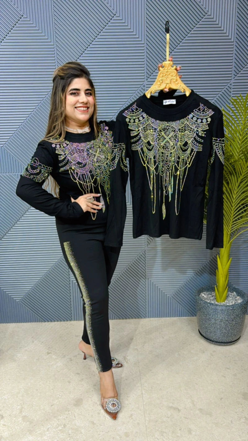 Premium Quality Top With Swarovski Work on Front & Back GGR679