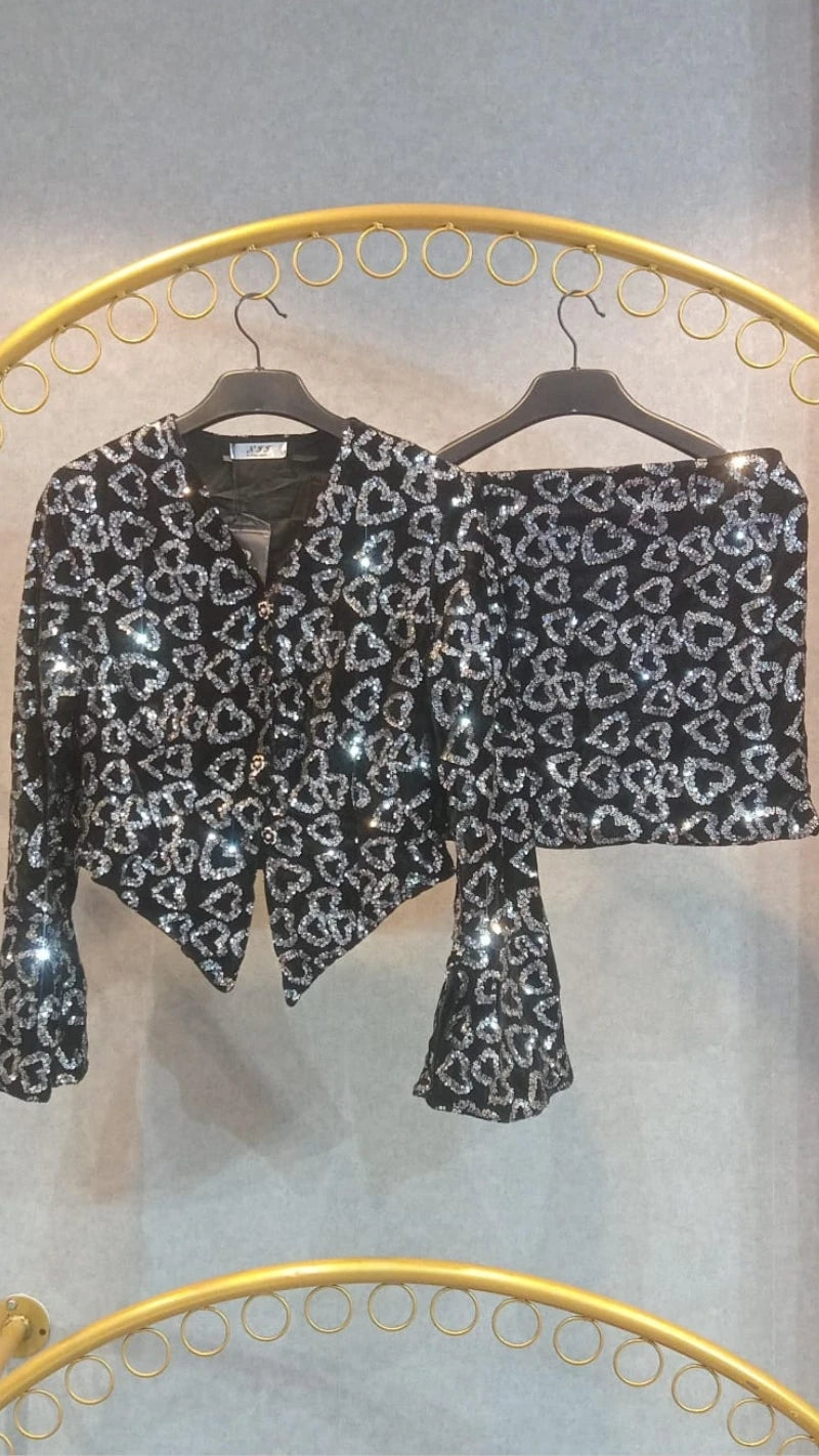 Premium Quality Velvet Sequin Cord Set GGR716